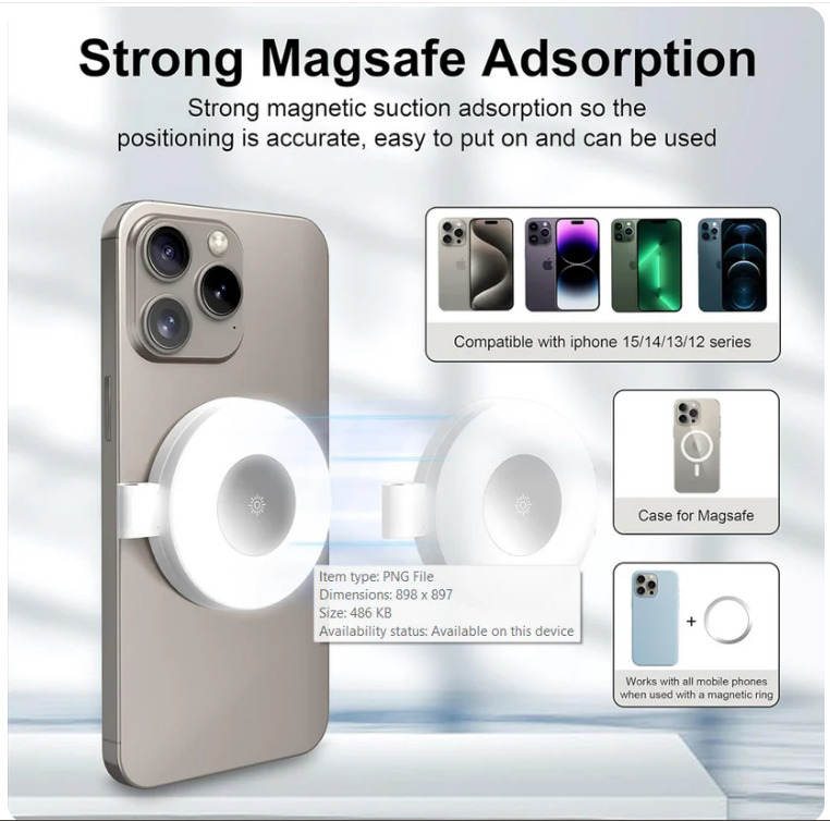 Magnetic Wireless LED Ring Light